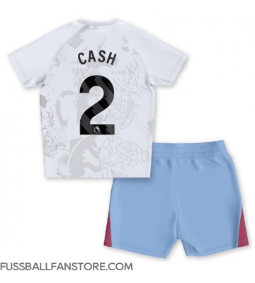 Aston Villa Matty Cash #2 Replik Auswärtstrikot Kinder 2023-24 Kurzarm (+ Kurze Hosen)